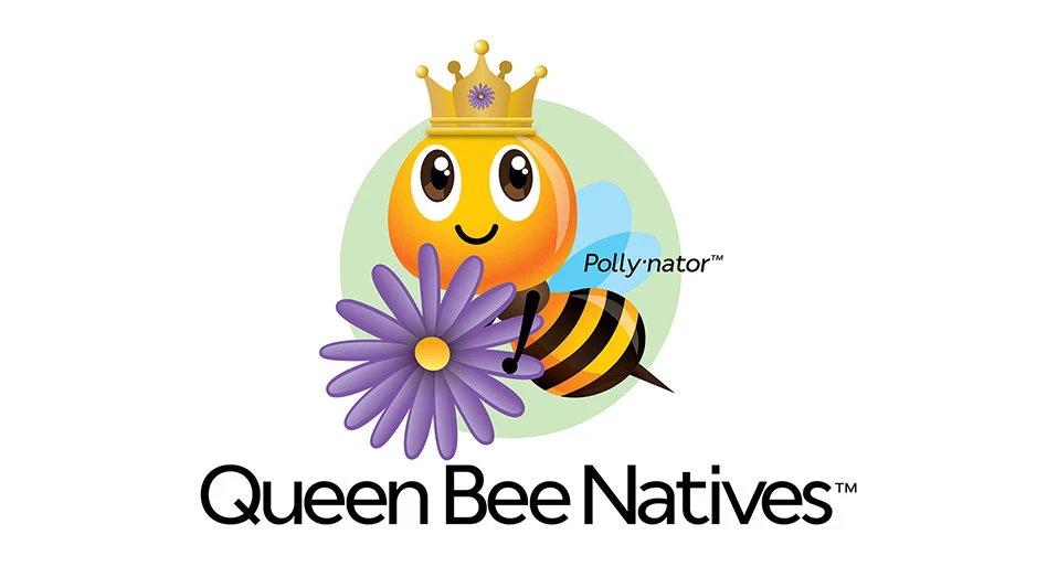 Meet Polly-nator, the illustrated 'spokesperson' logo of Queen Bee Natives.