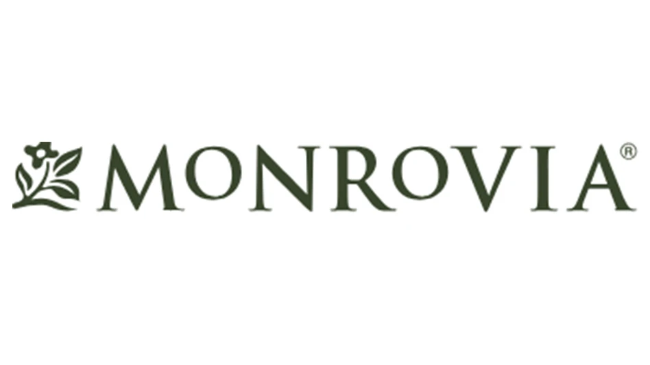 A logo reads "Monrovia" in dark green letters on a white background, with a dark green flower icon.